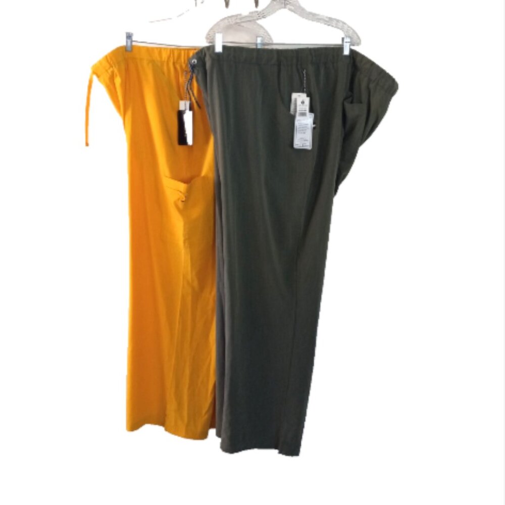 Koi Basics Scrub Pants Lot 5X NWT Yellow Olive Cargo Straight Leg Stretch Nurse